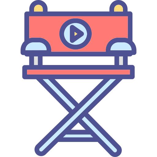 asiento del director de cine icono gratis