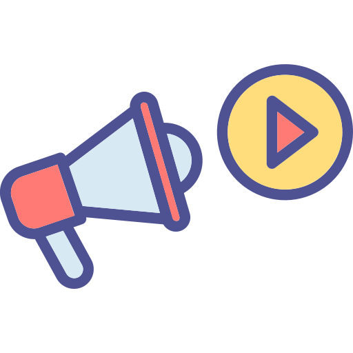 marketing de vídeo icono gratis