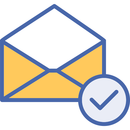 correo verificado icono gratis