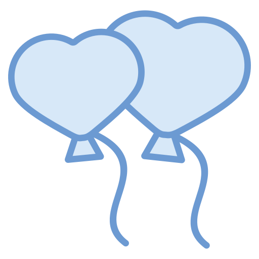 corazones de globos icono gratis