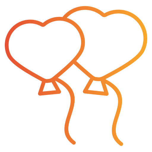 corazones de globos icono gratis