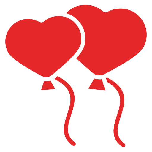corazones de globos icono gratis