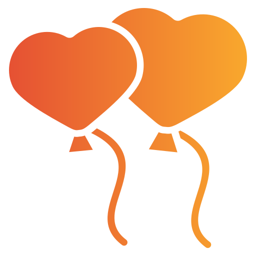 corazones de globos icono gratis