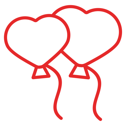 corazones de globos icono gratis