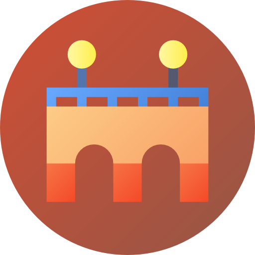 Bridge Flat Circular Gradient icon