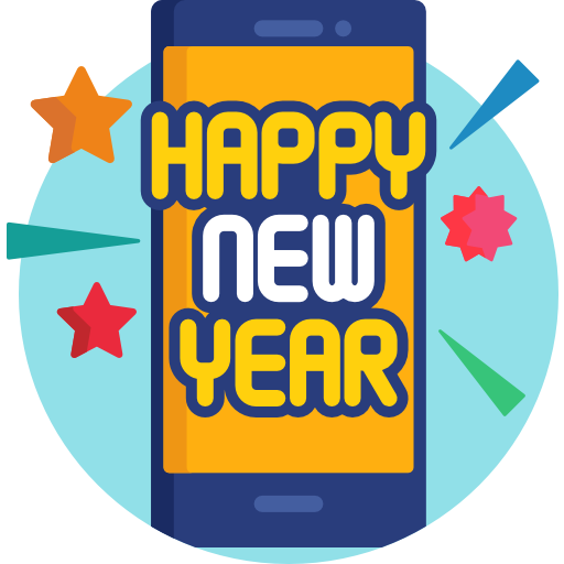 feliz año nuevo icono gratis