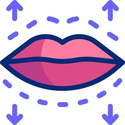 aumento de labios icono gratis