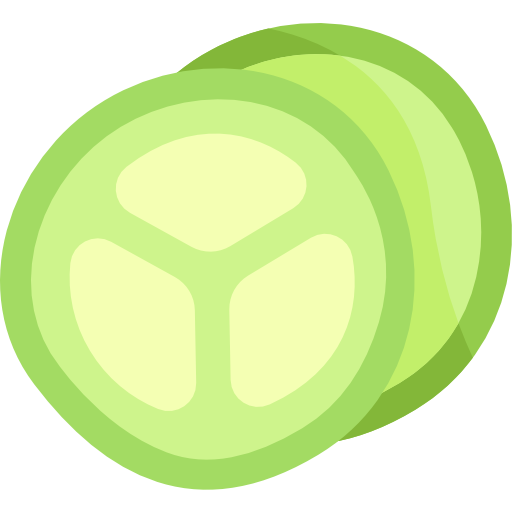 Cucumber slice Kawaii Flat icon