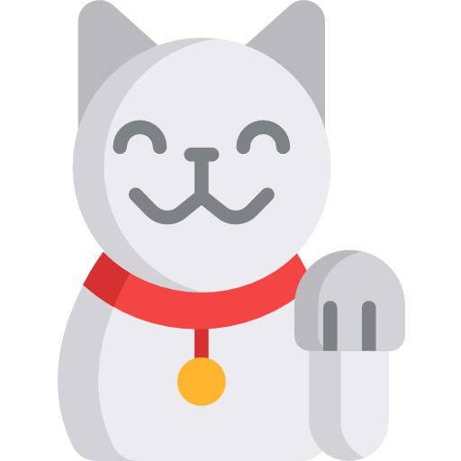 gato chino de la suerte icono gratis