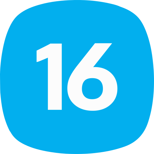 número 16 icono gratis