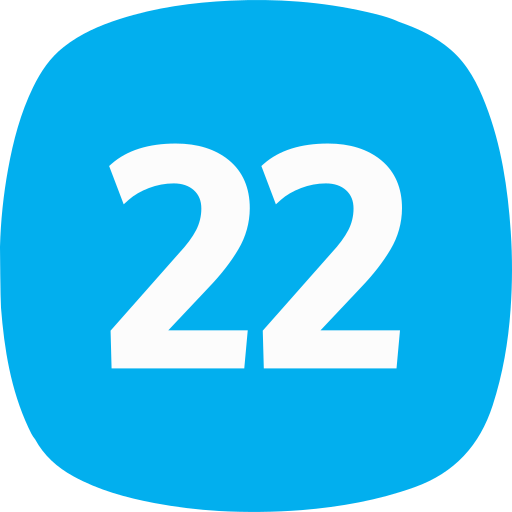 número 22 icono gratis