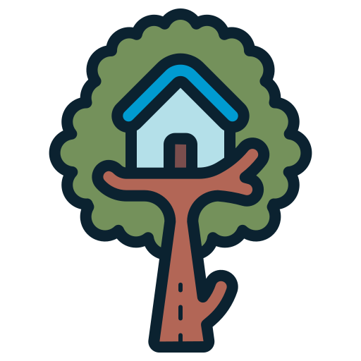 casa del árbol icono gratis