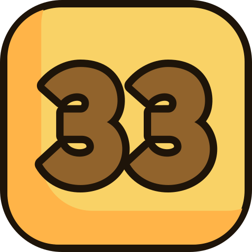 treinta y tres icono gratis
