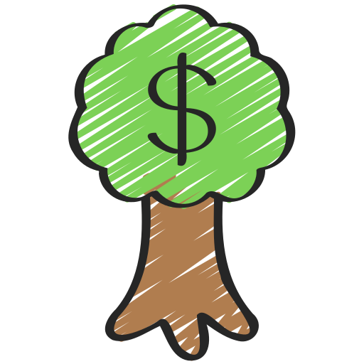 Árbol del dinero icono gratis