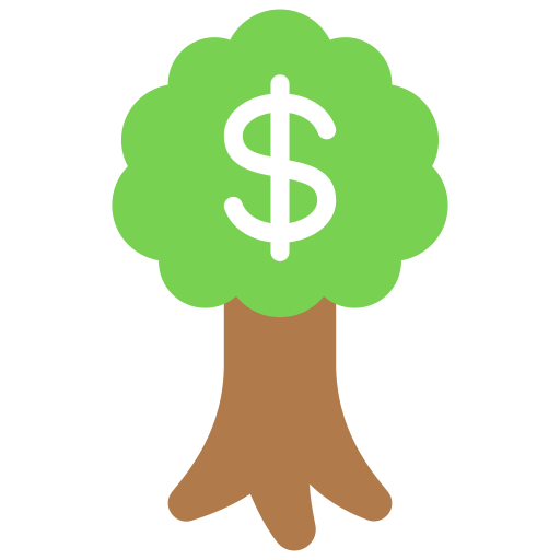 Árbol del dinero icono gratis