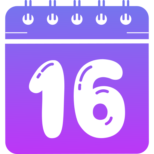 dieciséis icono gratis