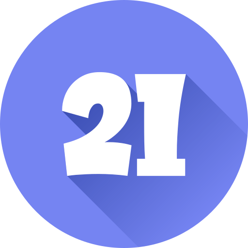 número 21 icono gratis