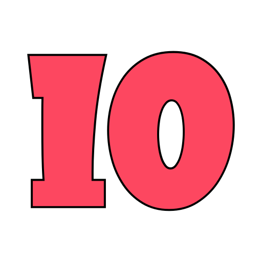 número 10 grátis ícone