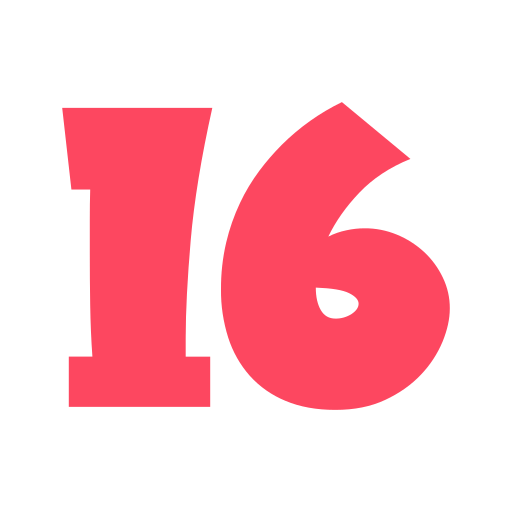 número 16 icono gratis