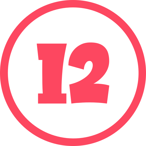 numero 12 icono gratis