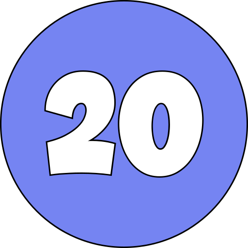 numéro 20 Icône gratuit numéro 20 Icône gratuit