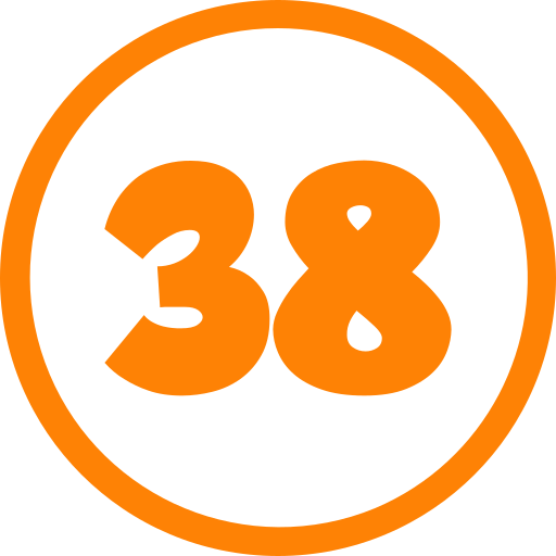 treinta y ocho icono gratis