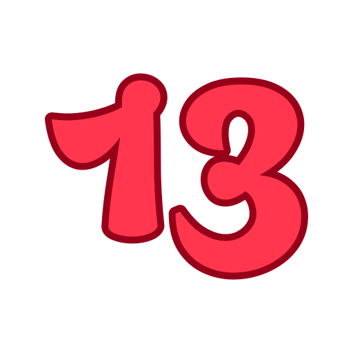 número 13 icono gratis