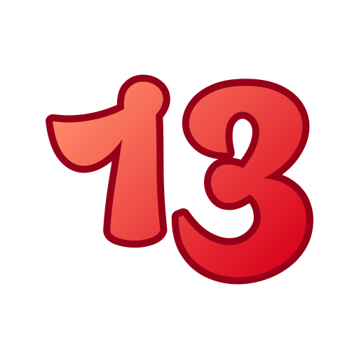 número 13 icono gratis