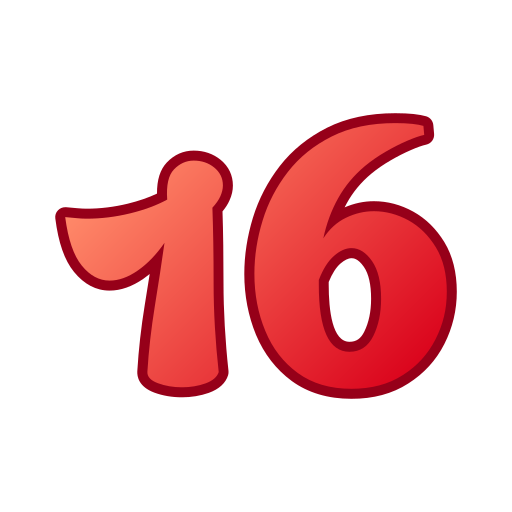 número 16 icono gratis