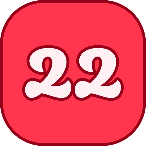 número 22 icono gratis