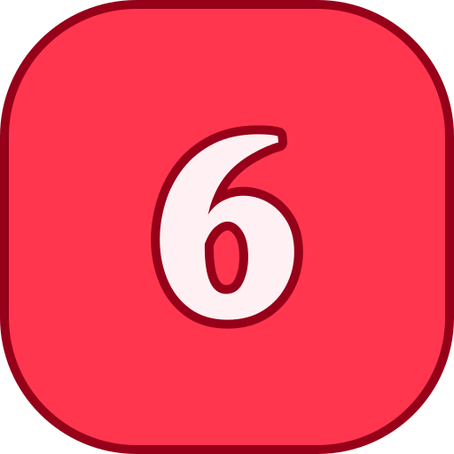 número 6 icono gratis