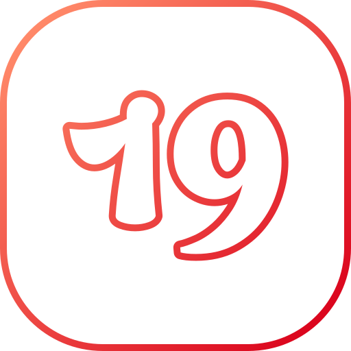 número 19 grátis ícone número 19 grátis ícone