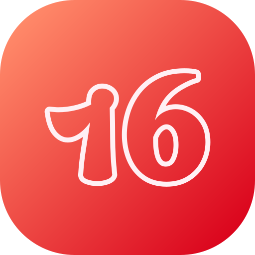 número 16 grátis ícone número 16 grátis ícone