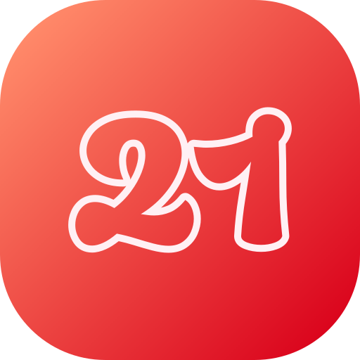 número 21 icono gratis