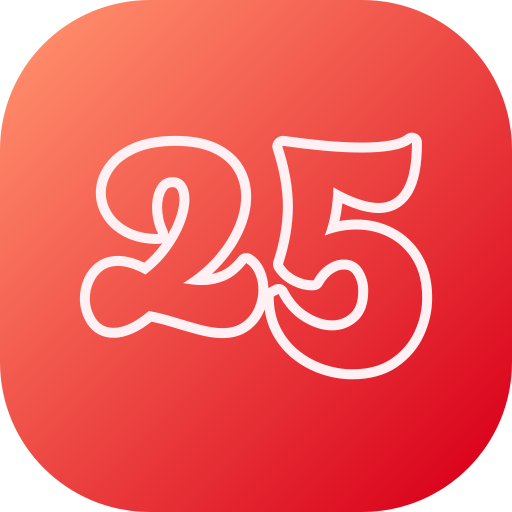 numéro 25 Icône gratuit numéro 25 Icône gratuit
