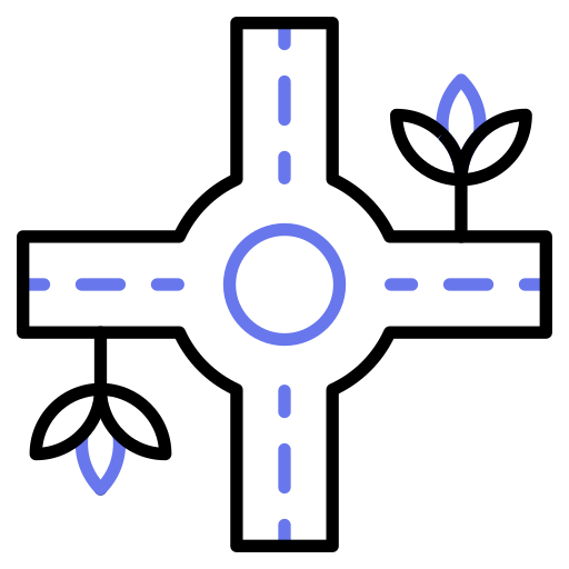 intersección de carreteras icono gratis