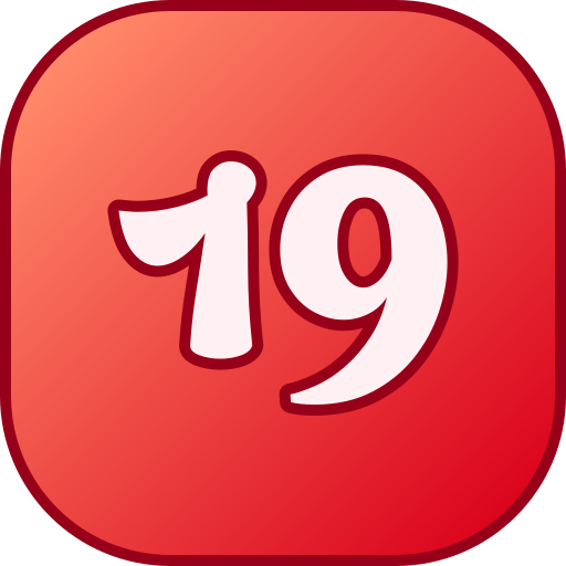 número 19 icono gratis