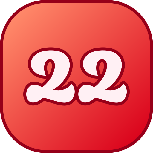 número 22 icono gratis