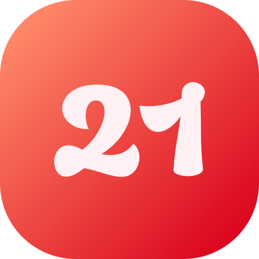 número 21 icono gratis