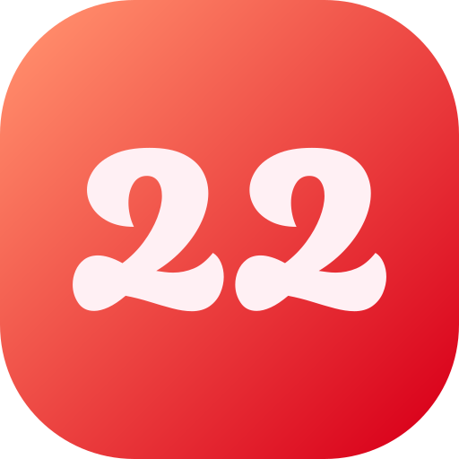 número 22 icono gratis