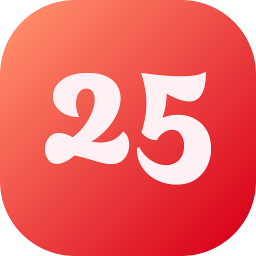 número 25 grátis ícone