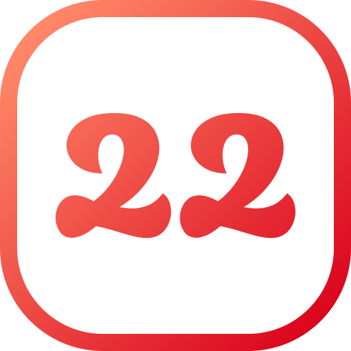 número 22 icono gratis