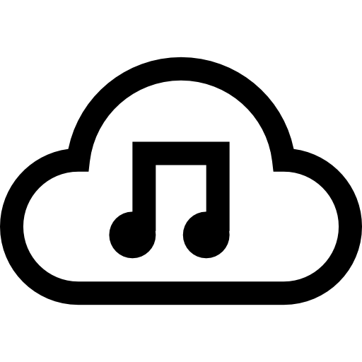 Music stream icon line cloud. Isolated symbol online education