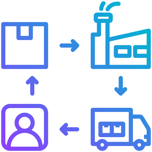 cadena de suministro icono gratis