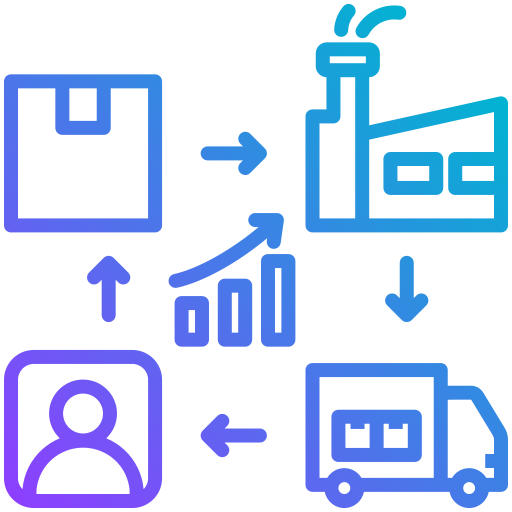 cadena de suministro icono gratis