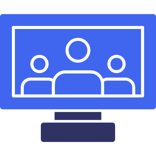 reunión virtual icono gratis