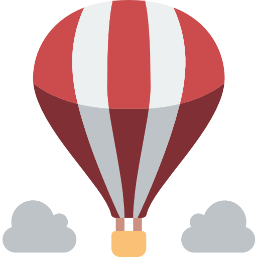 Hot air balloon Basic Miscellany Flat icon