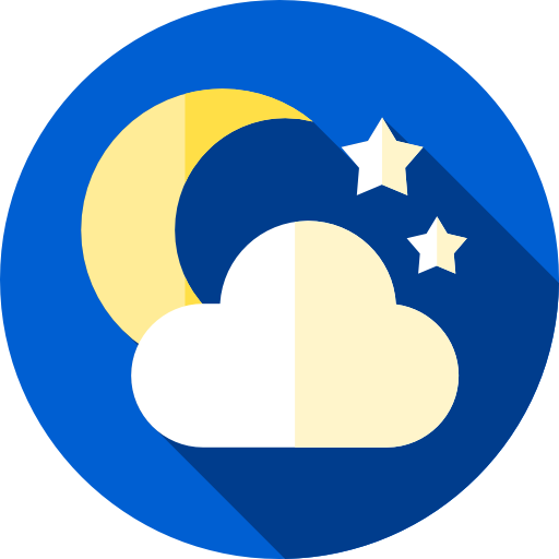 Night Flat Circular Flat icon