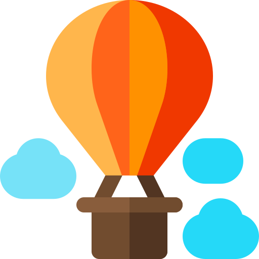 Hot air balloon Basic Rounded Flat icon