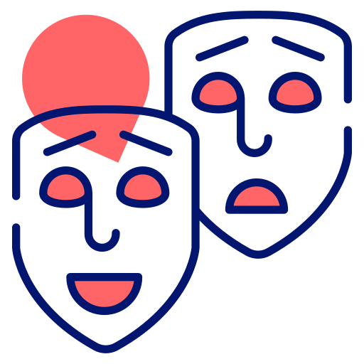 máscaras de teatro icono gratis